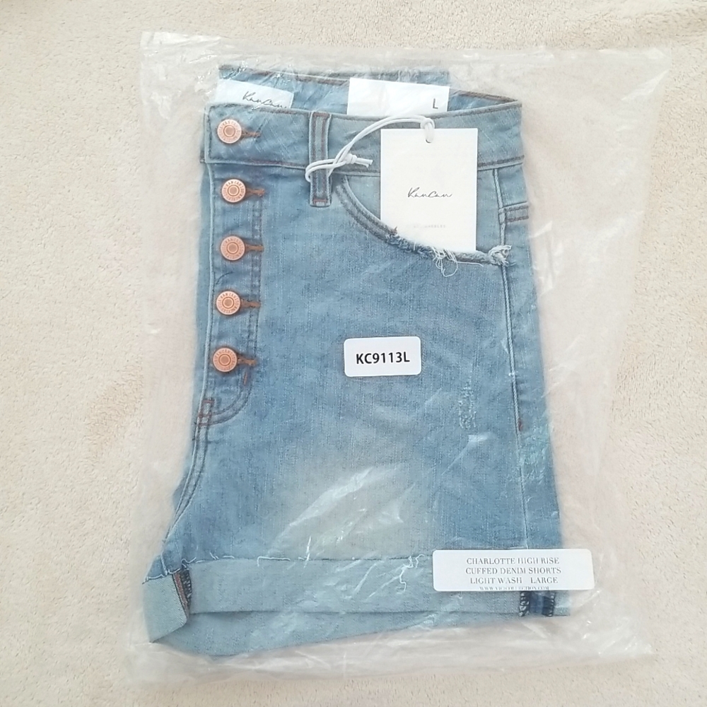 New Vici Charlotte High Rise Cuffed Denim Shorts - Picture 7 of 10